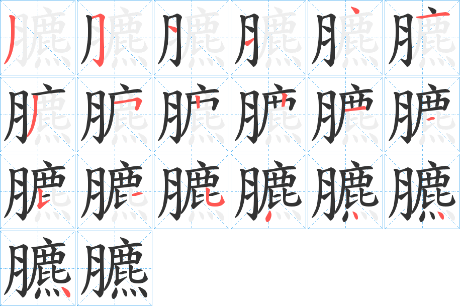 臕字筆畫寫法