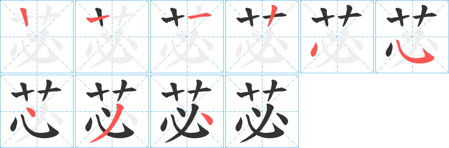 苾字筆畫寫法