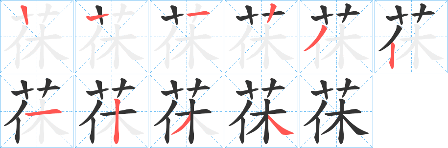 茠字筆畫寫法