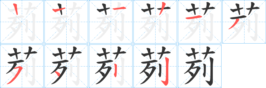 茢字筆畫寫法