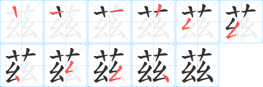 茲字筆畫寫法
