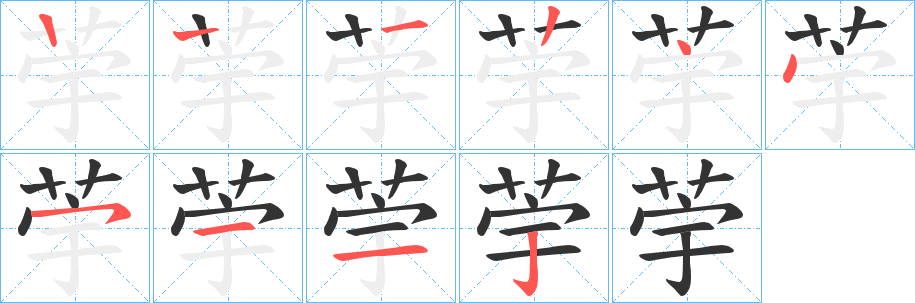 荢字筆畫寫法