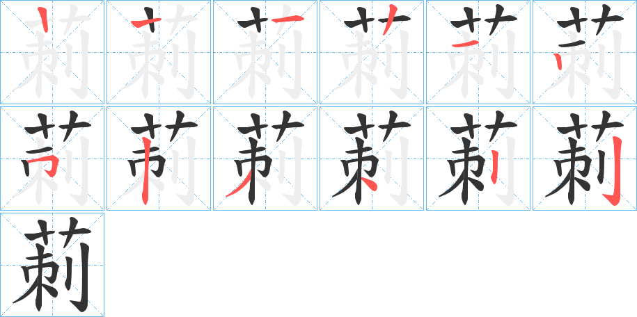 莿字筆畫寫法