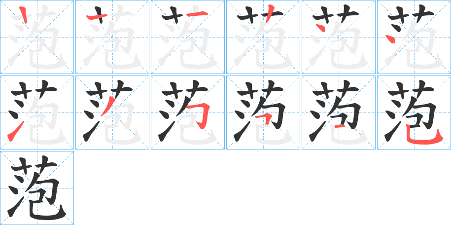 萢字筆畫寫法