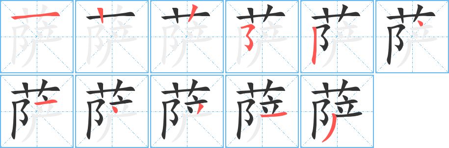 薩字筆畫寫法