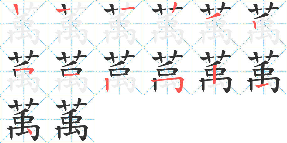 萭字筆畫寫法