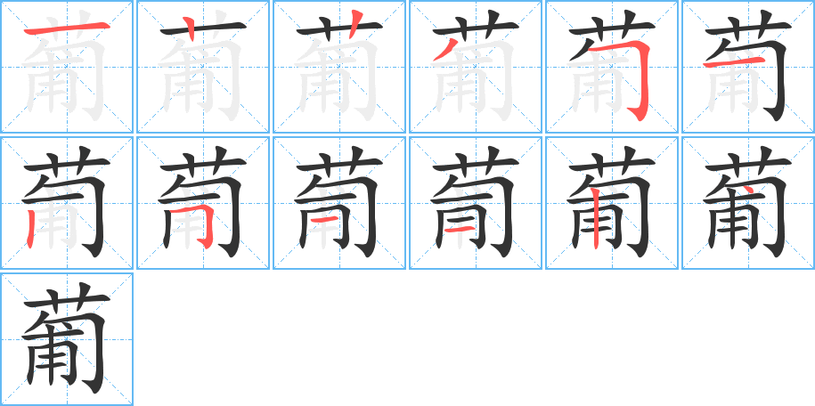 葡字筆畫寫法