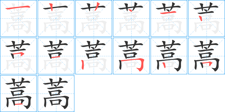 蒿字筆畫寫法