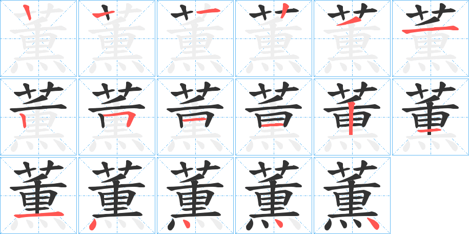 薫字筆畫(huà)寫(xiě)法