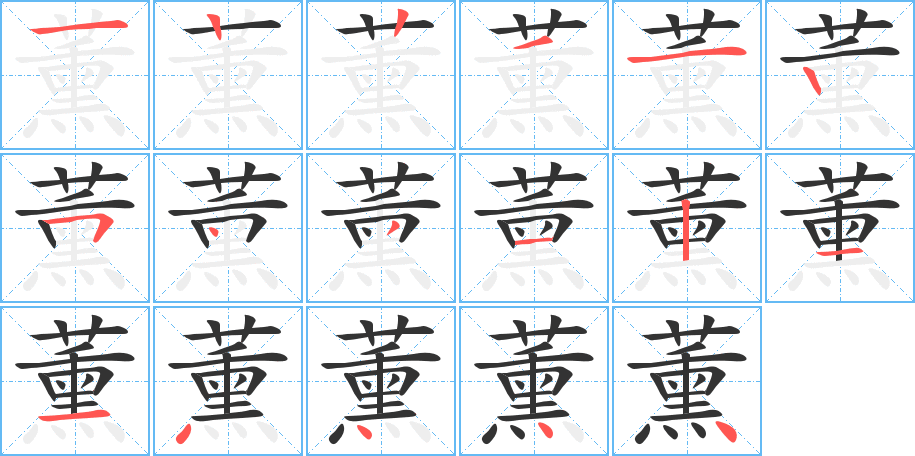 薰字筆畫寫法