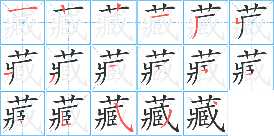 藏字筆畫(huà)寫(xiě)法