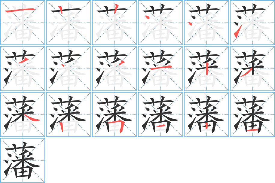 藩字筆畫寫法