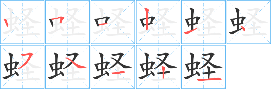蟶字筆畫寫法