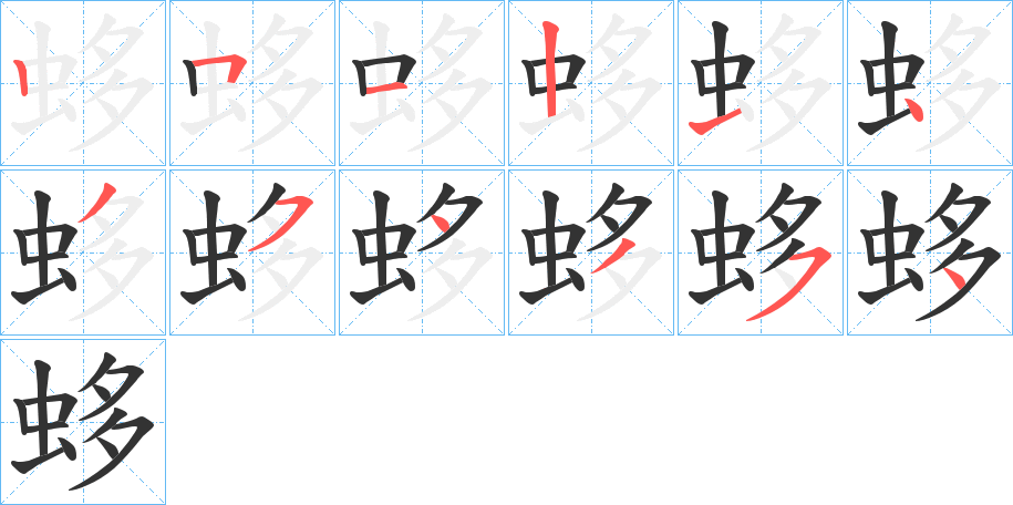 蛥字筆畫寫法