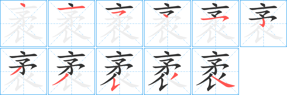 袤字筆畫寫法