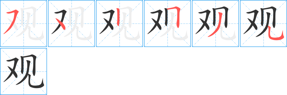 觀字筆畫寫法