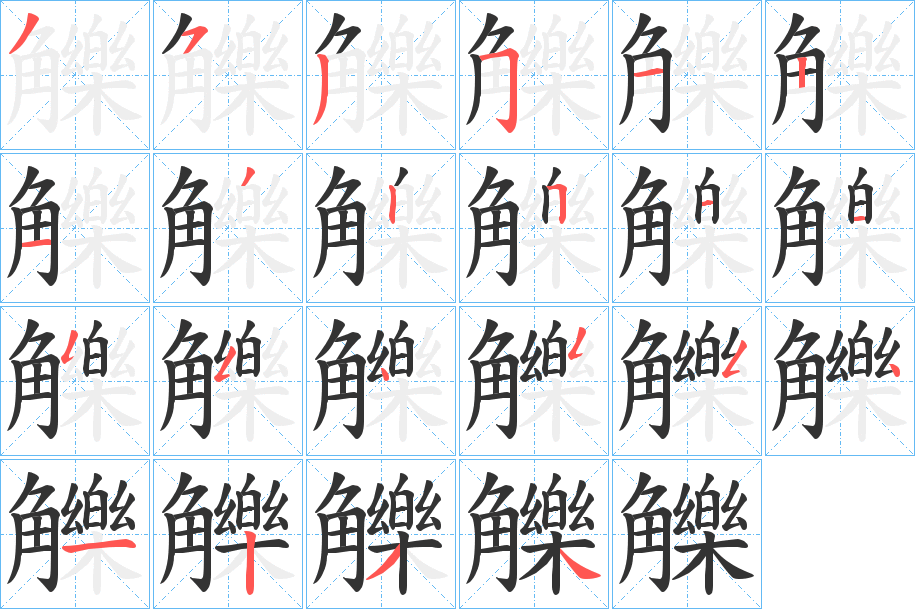 觻字筆畫寫法