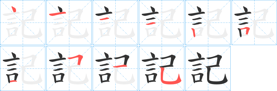 記字筆畫寫法