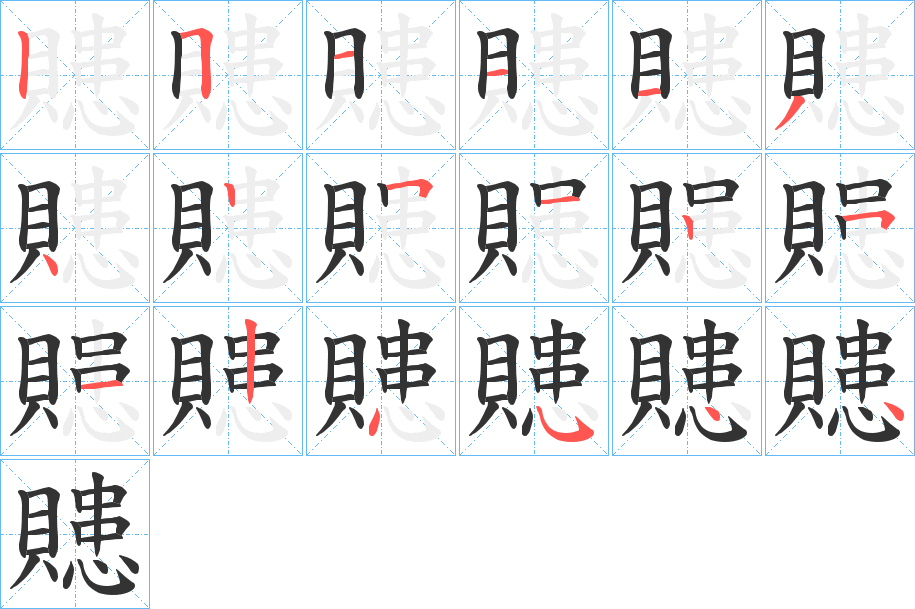 贃字筆畫寫法
