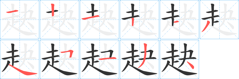 赽字筆畫寫法
