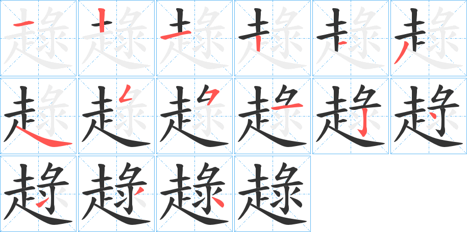 趢字筆畫寫法
