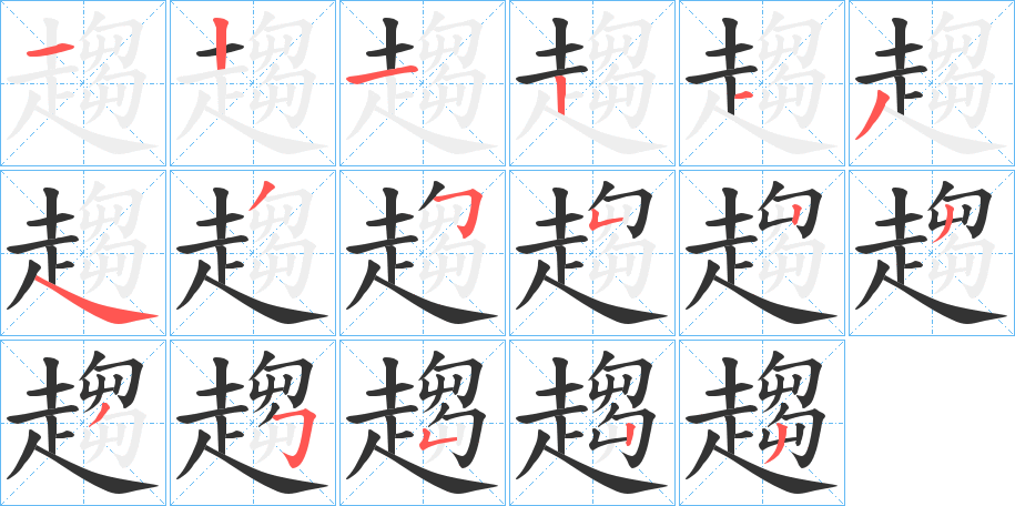 趨字筆畫寫法
