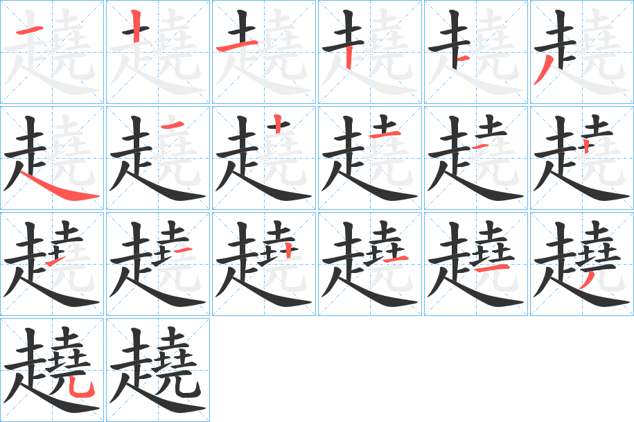 趬字筆畫寫法