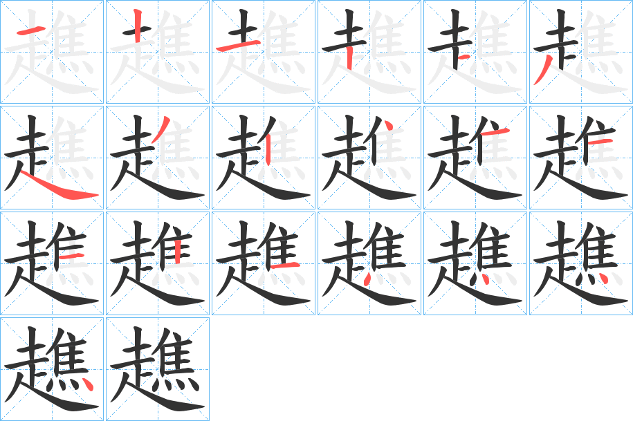 趭字筆畫寫法