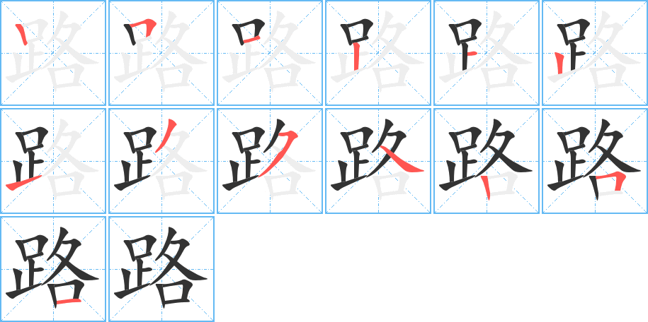 路字筆畫寫法