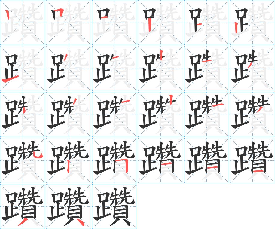 躦字筆畫寫法