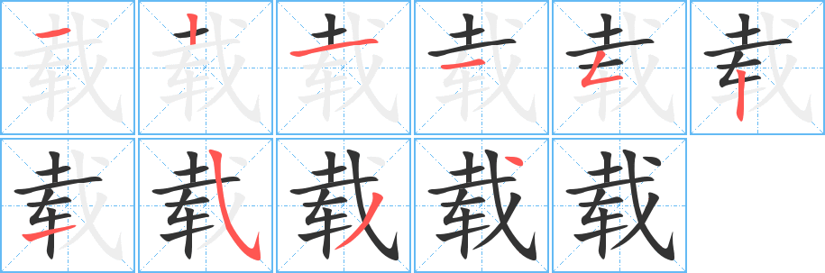 載字筆畫寫法