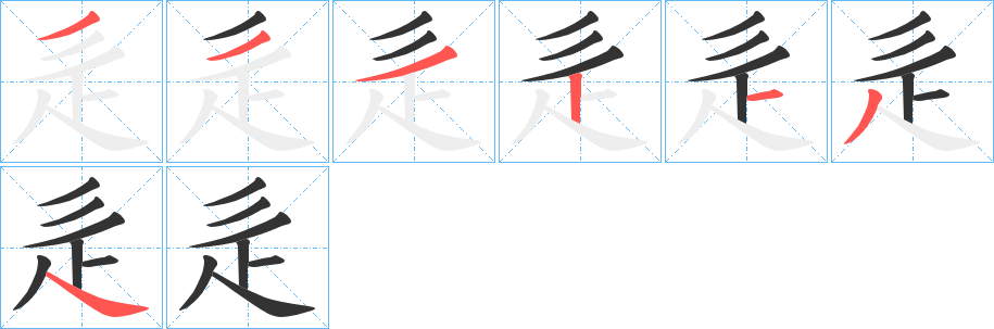辵字筆畫寫法
