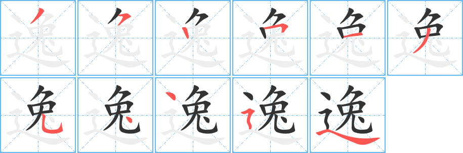 逸字筆畫寫法