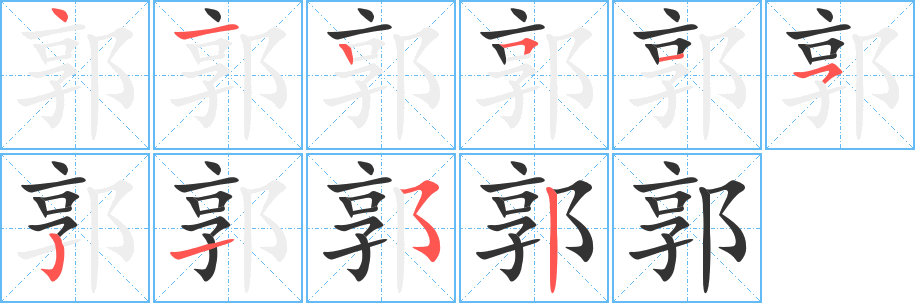 郭字筆畫寫法