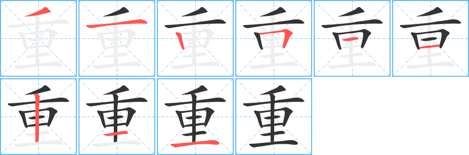 重字筆畫寫法