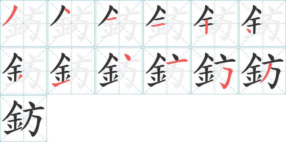 鈁字筆畫寫法