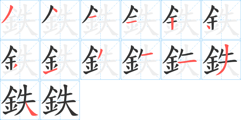鉄字筆畫寫法