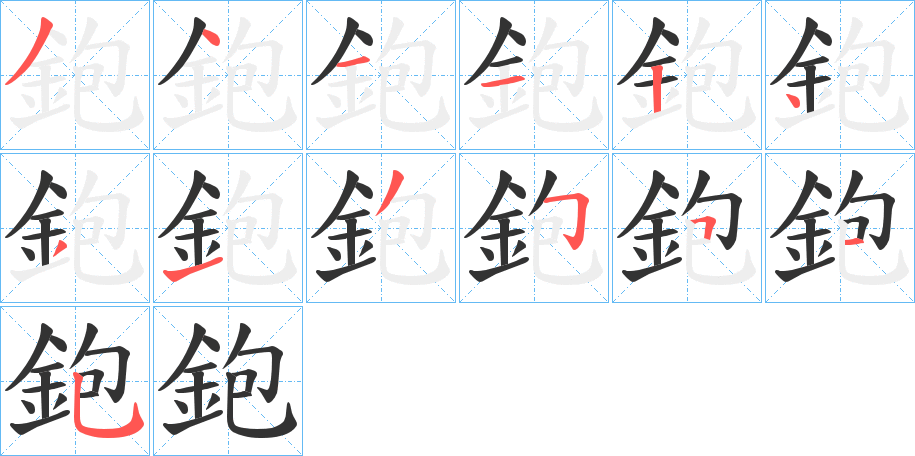 鉋字筆畫寫法