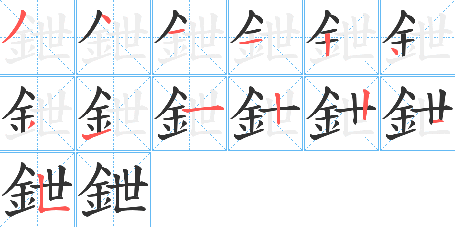 鉪字筆畫寫法