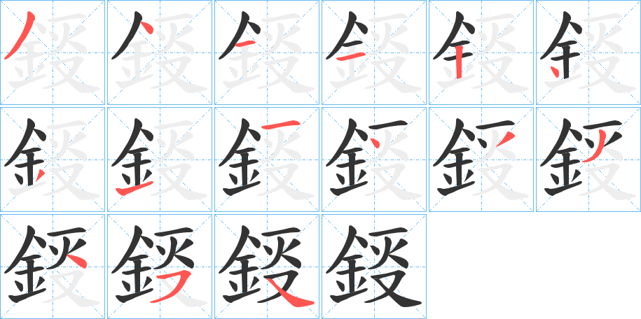 鋄字筆畫寫法