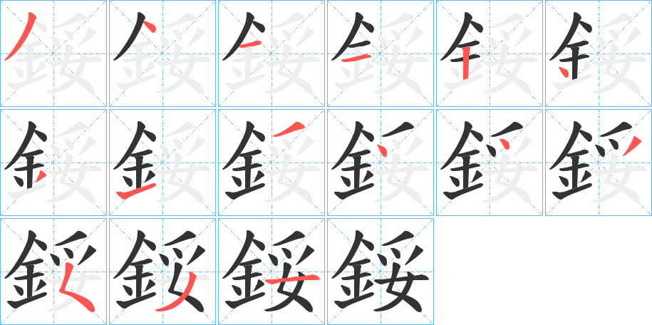 鋖字筆畫寫法