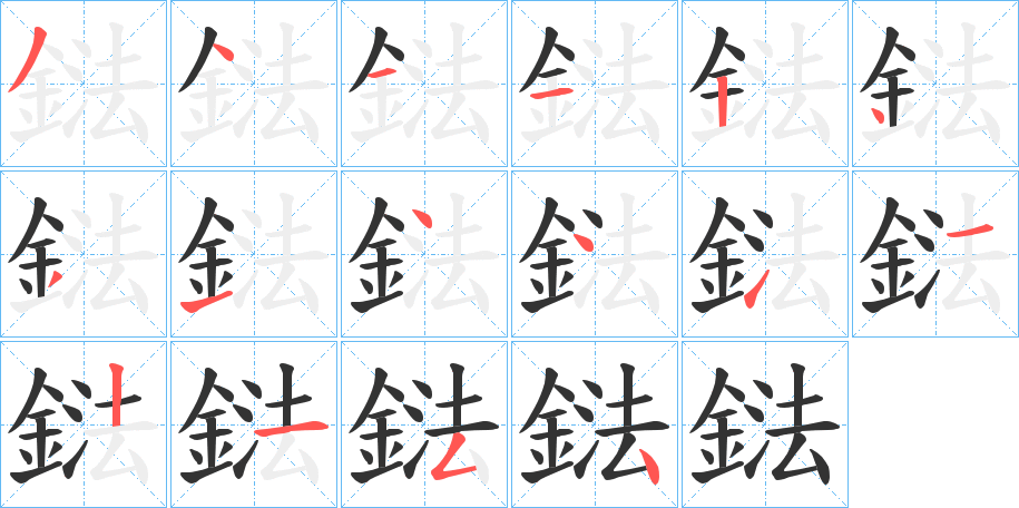 鍅字筆畫寫法