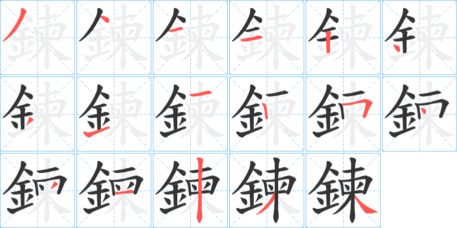 鍊字筆畫寫法