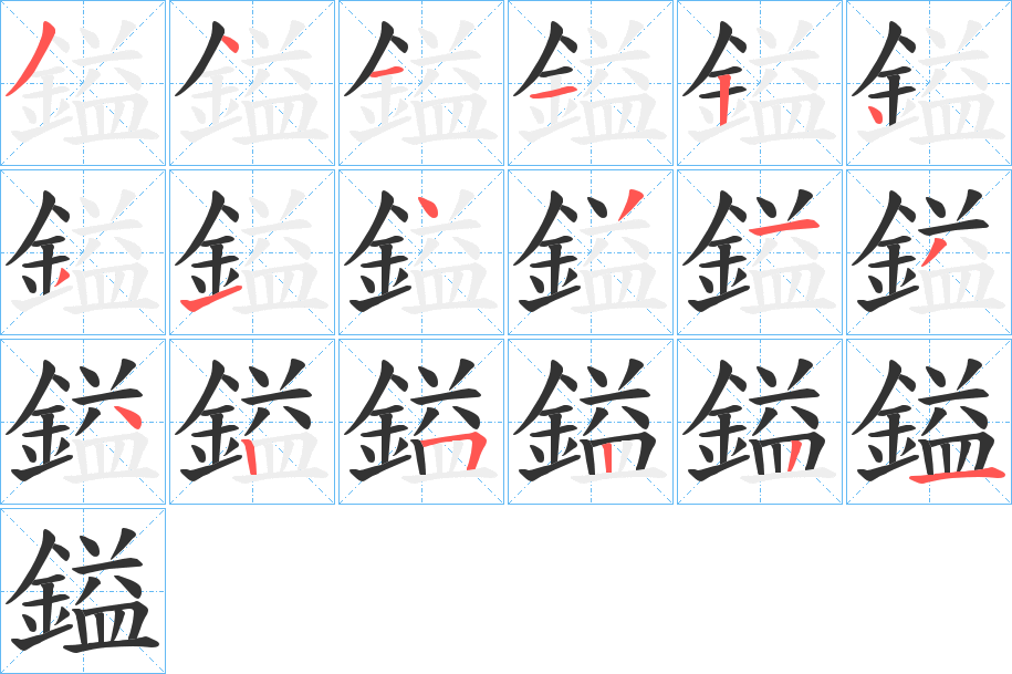 鎰字筆畫(huà)寫(xiě)法