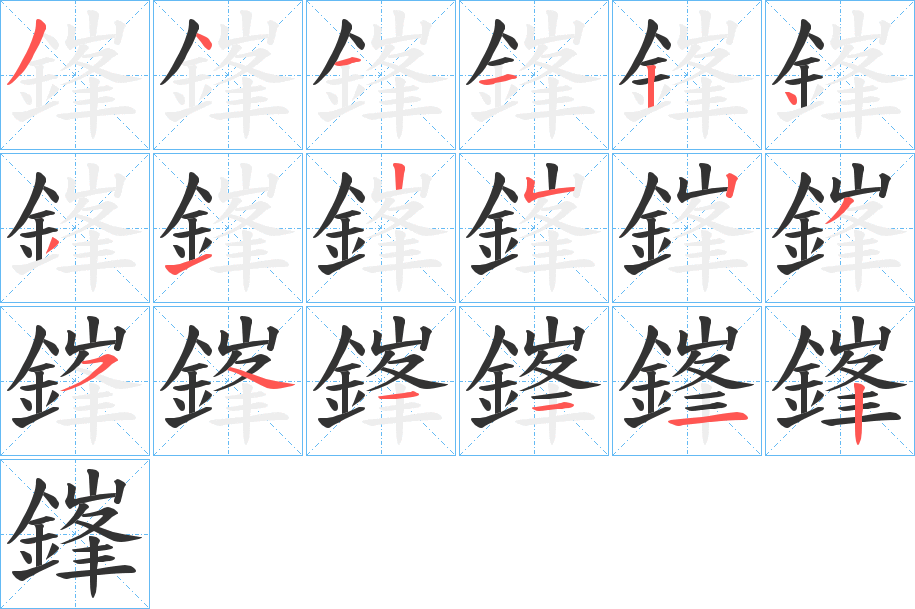 鎽字筆畫寫法