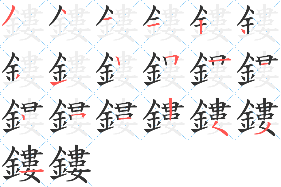 鏤字筆畫寫法