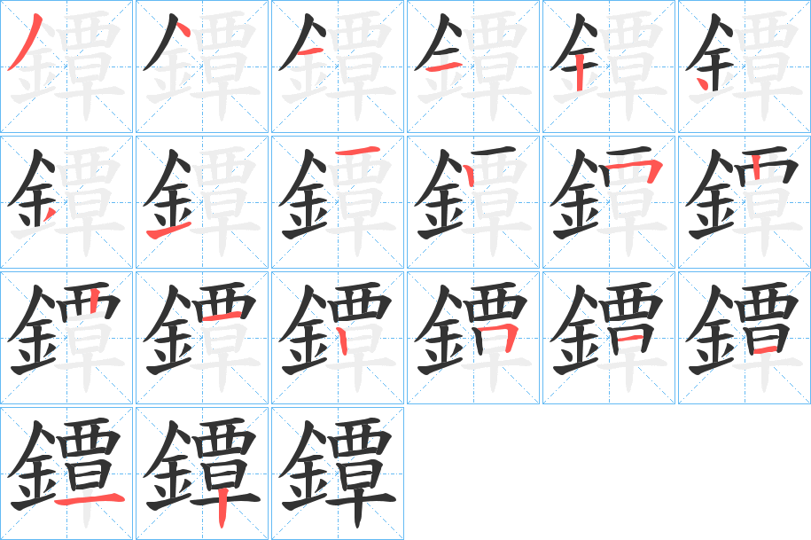 鐔字筆畫寫法