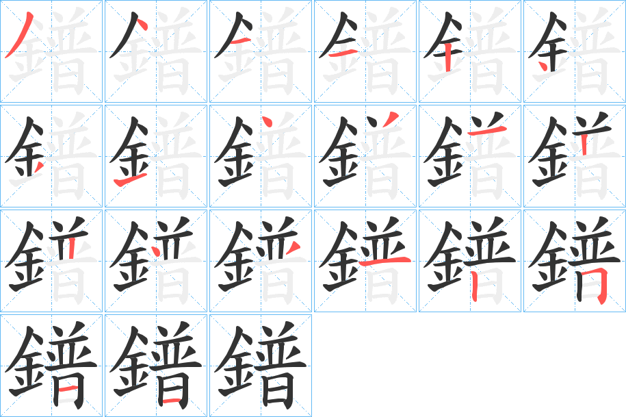 鐠字筆畫寫法