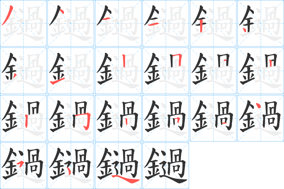 鐹字筆畫寫法