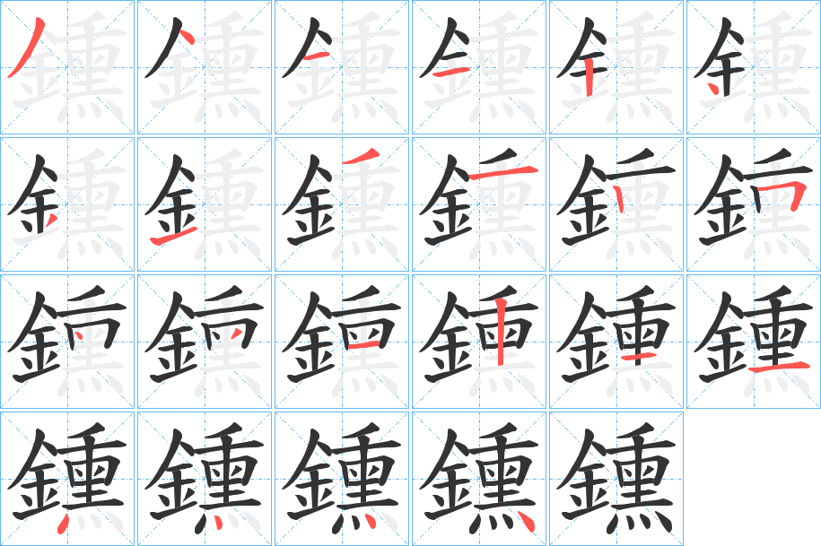 鑂字筆畫寫法
